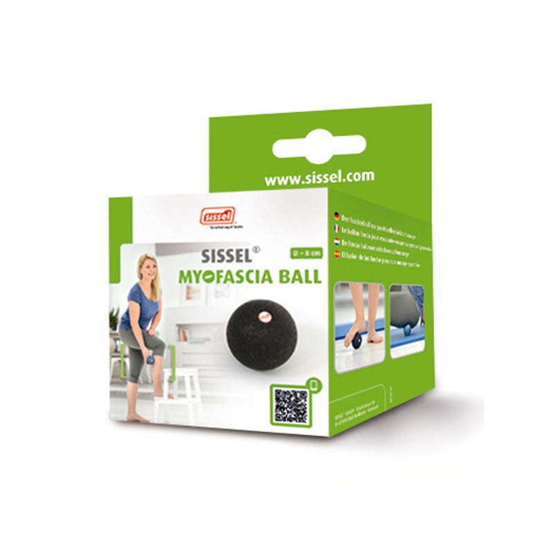 Packaging Myo Fascia Balle Noire 8 cm - Balle Massage - Exercices Pilates