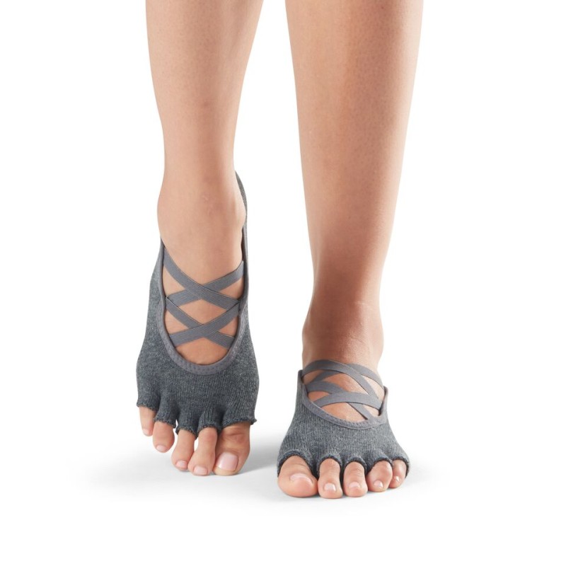 Chaussettes antidérpantes Toesox® Half Toe Elle Charcoal Grey