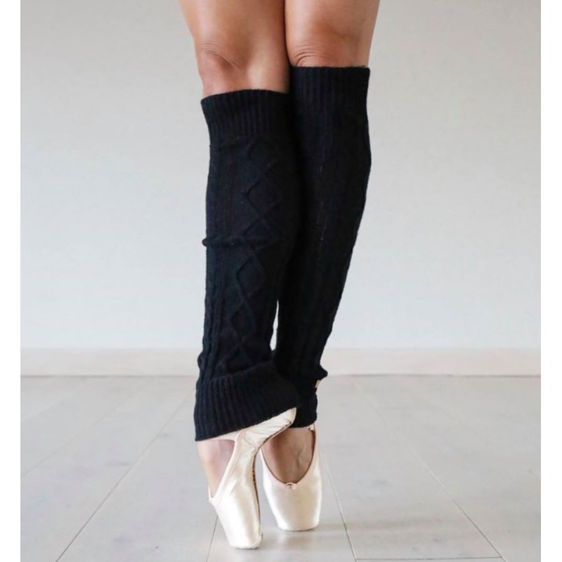 Leg Warmers Knee High Black One Size Pilates.fr