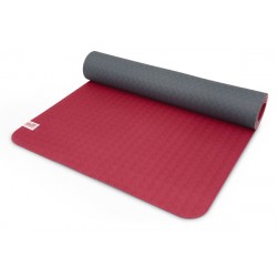 Tapis de gym Gris et Framboise Yoga Terra - Exercices Pilates - Sport Pilates - Respectueux de l'environnement