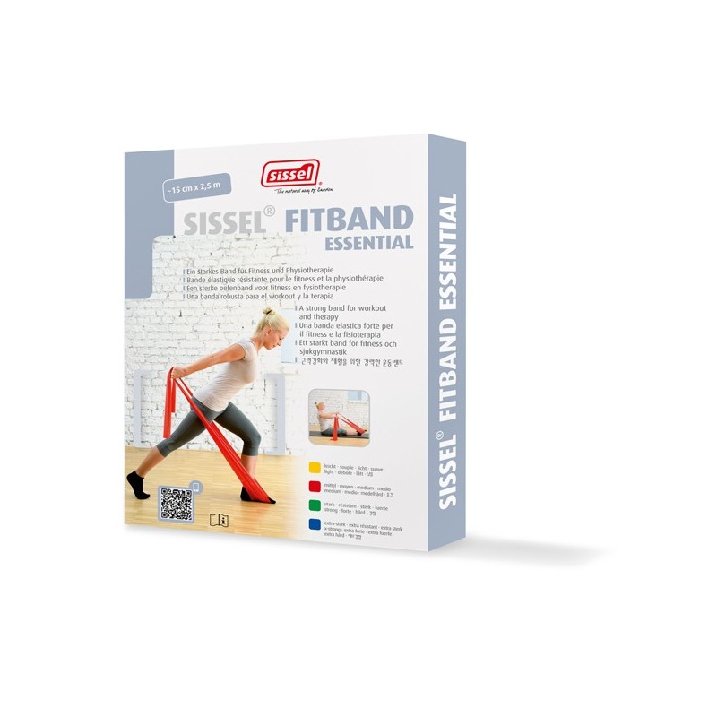 Packaging FITBAND Essentiel Sissel® jaune - Bande élastique résistante - Exercices Musculation - Résistance faible