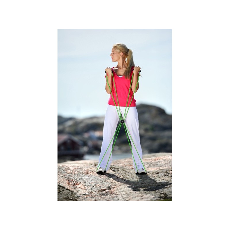 Mise en situation debout Pilates Core Trainer SISSEL® - Elastique résistant - Exercices Pilates