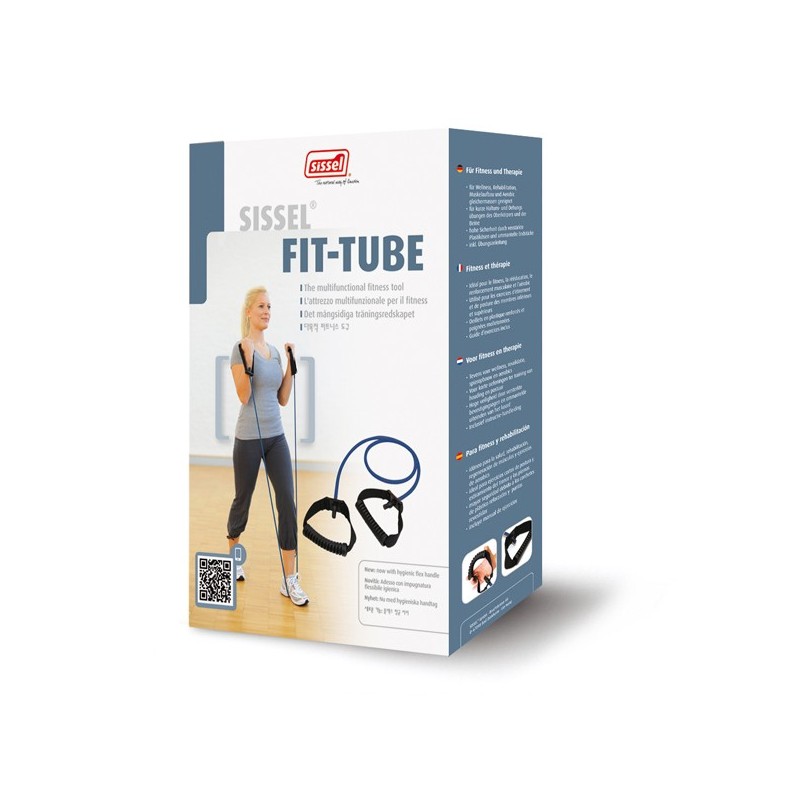 Packaging FIT TUBE jaune Souple - Elastique résistant musculation - Exercices Musculation