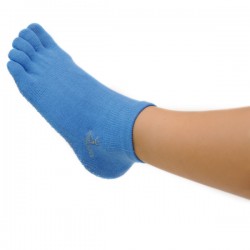 Chaussettes Pilates, bleu ciel (S/ M) avec orteils - Chaussettes antidérapentes - Exercices Pilates - Chausettes à Orteils - Pil